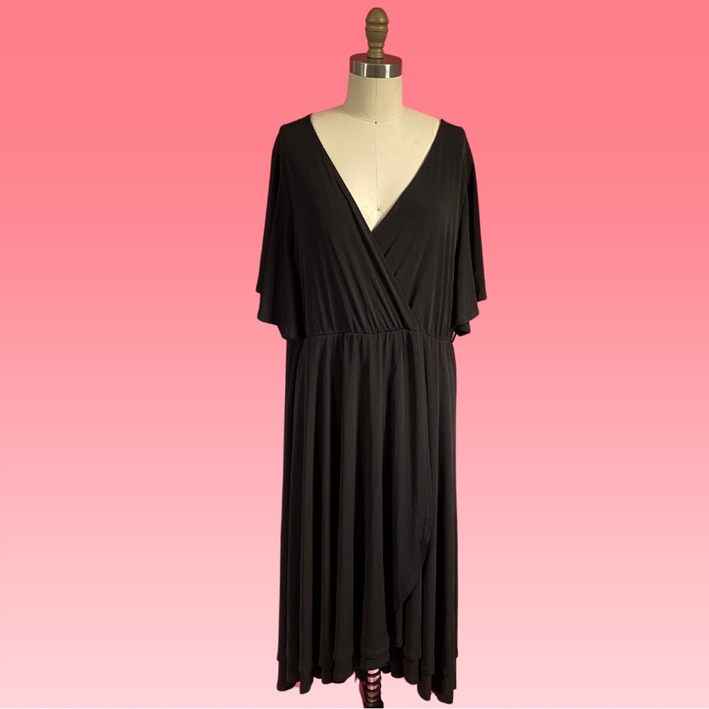 🌈4/$20🌈 Romantic GothCore Empire Waist Torrid Stretch Knit Hi Lo Maxi Dress 3